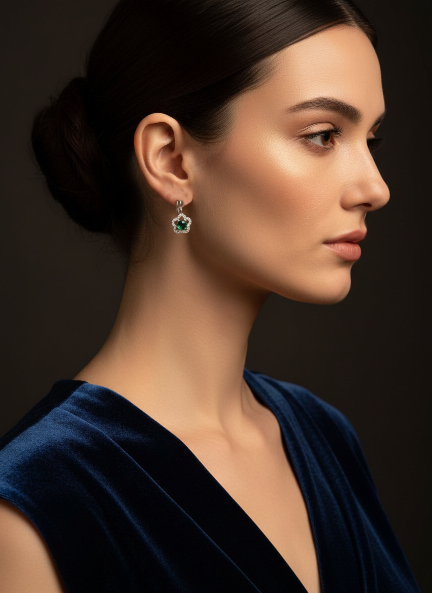 Naušnice zelena zvijezda