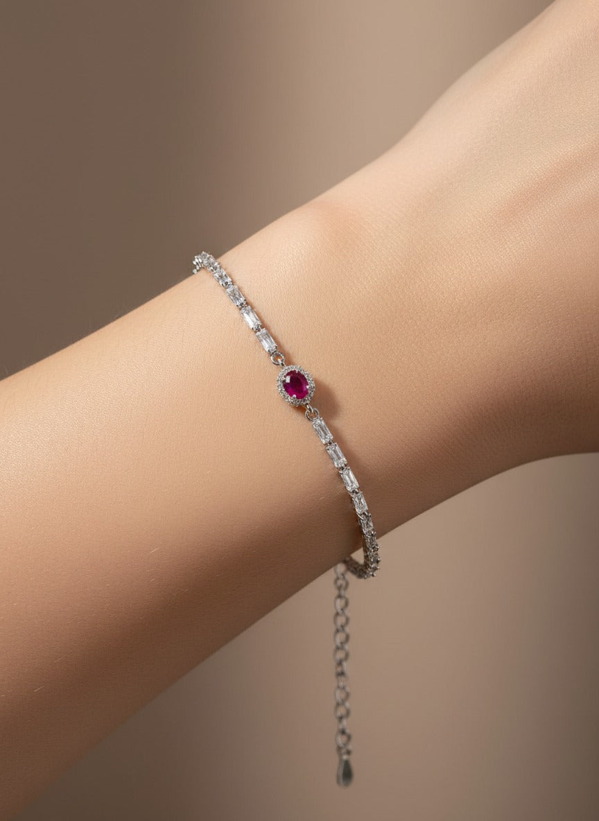 Narukvica Tenis crveni kamen