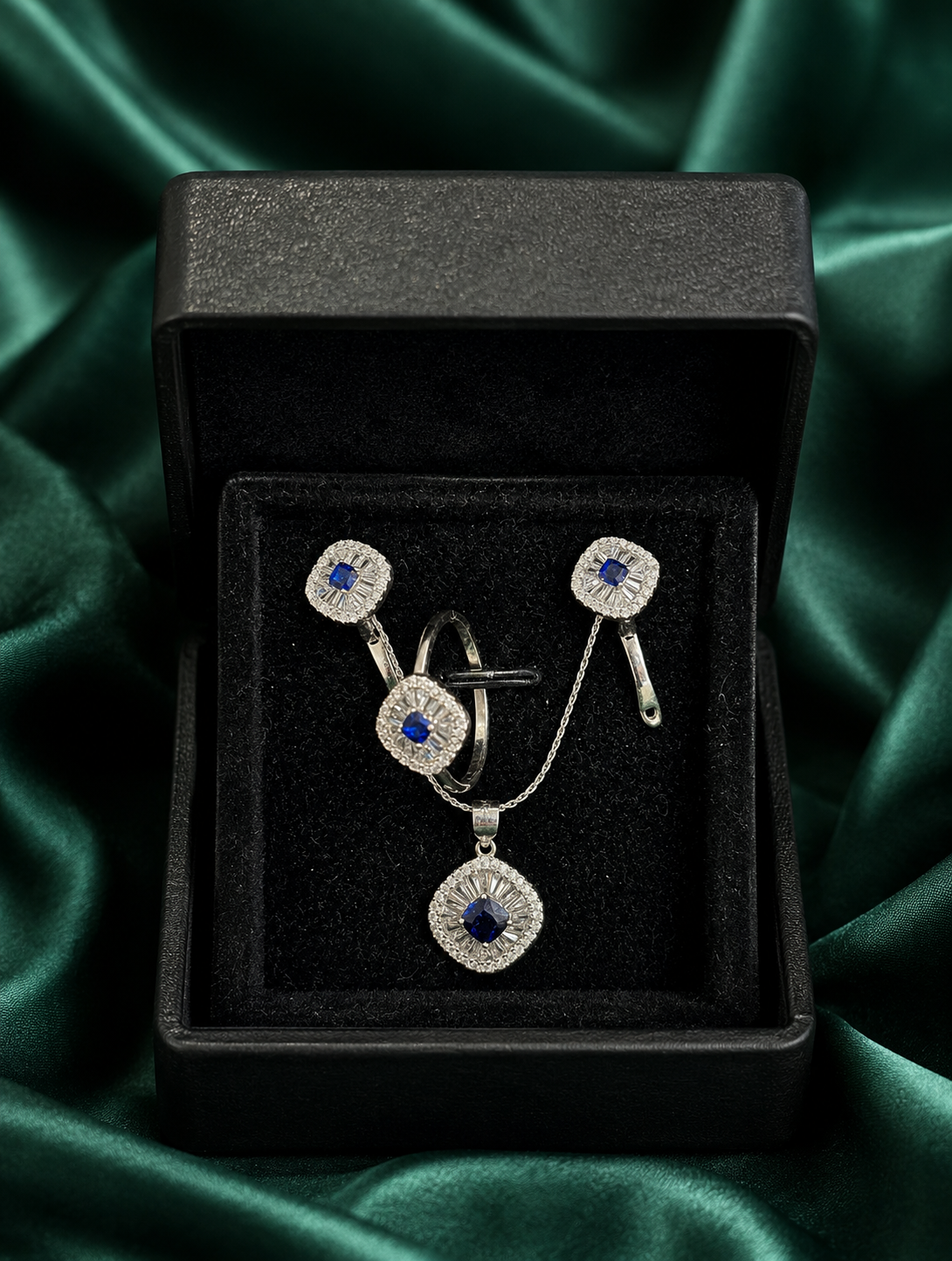 Set Cirkon plavi krug