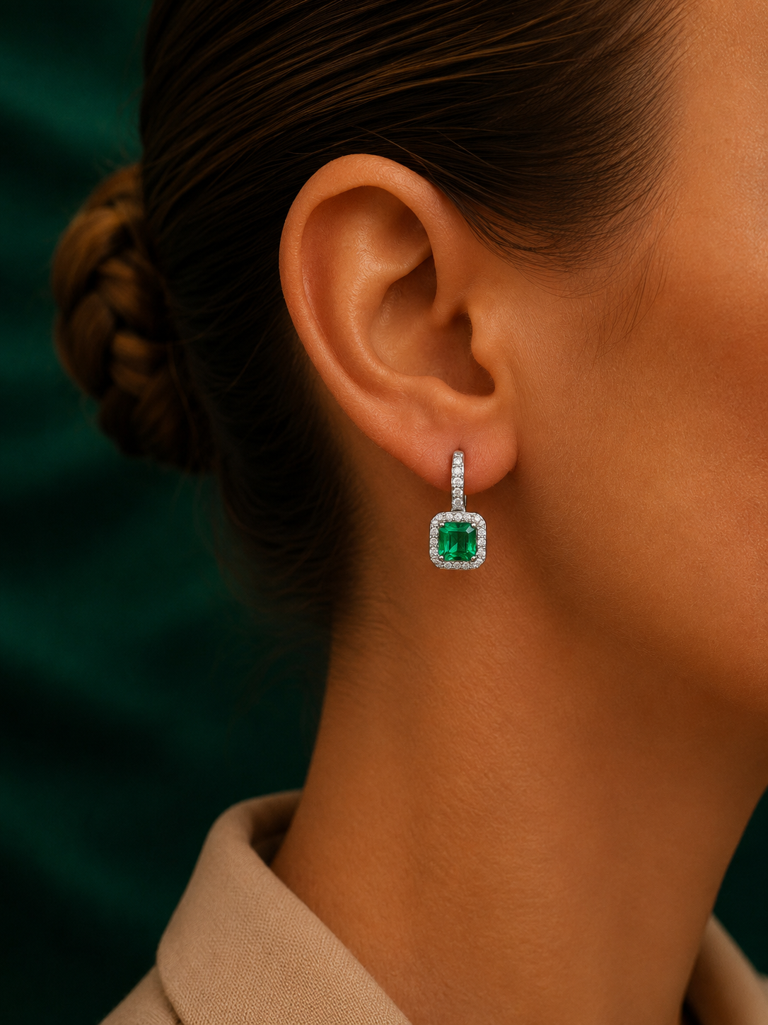 Naušnice Emerald glow