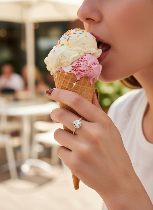 Prsten pozlaćeno cirkon srce