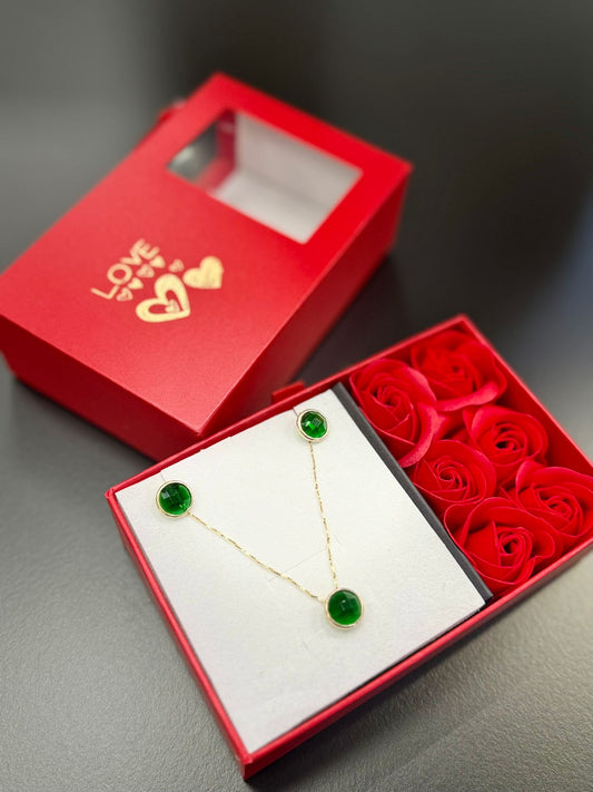 Set zeleni krug pozlata