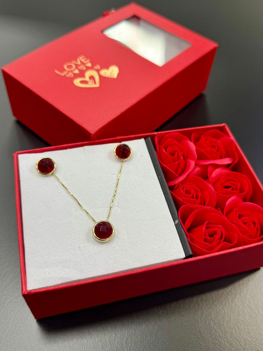 Set crveni krug pozlata